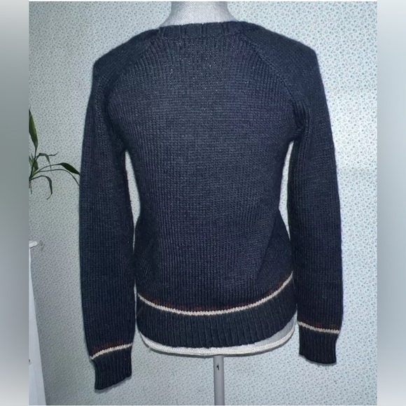 Hollister Navy Blue Sweater Aztec Crew Neck Oversized Women's XS - Picture 5 of 6